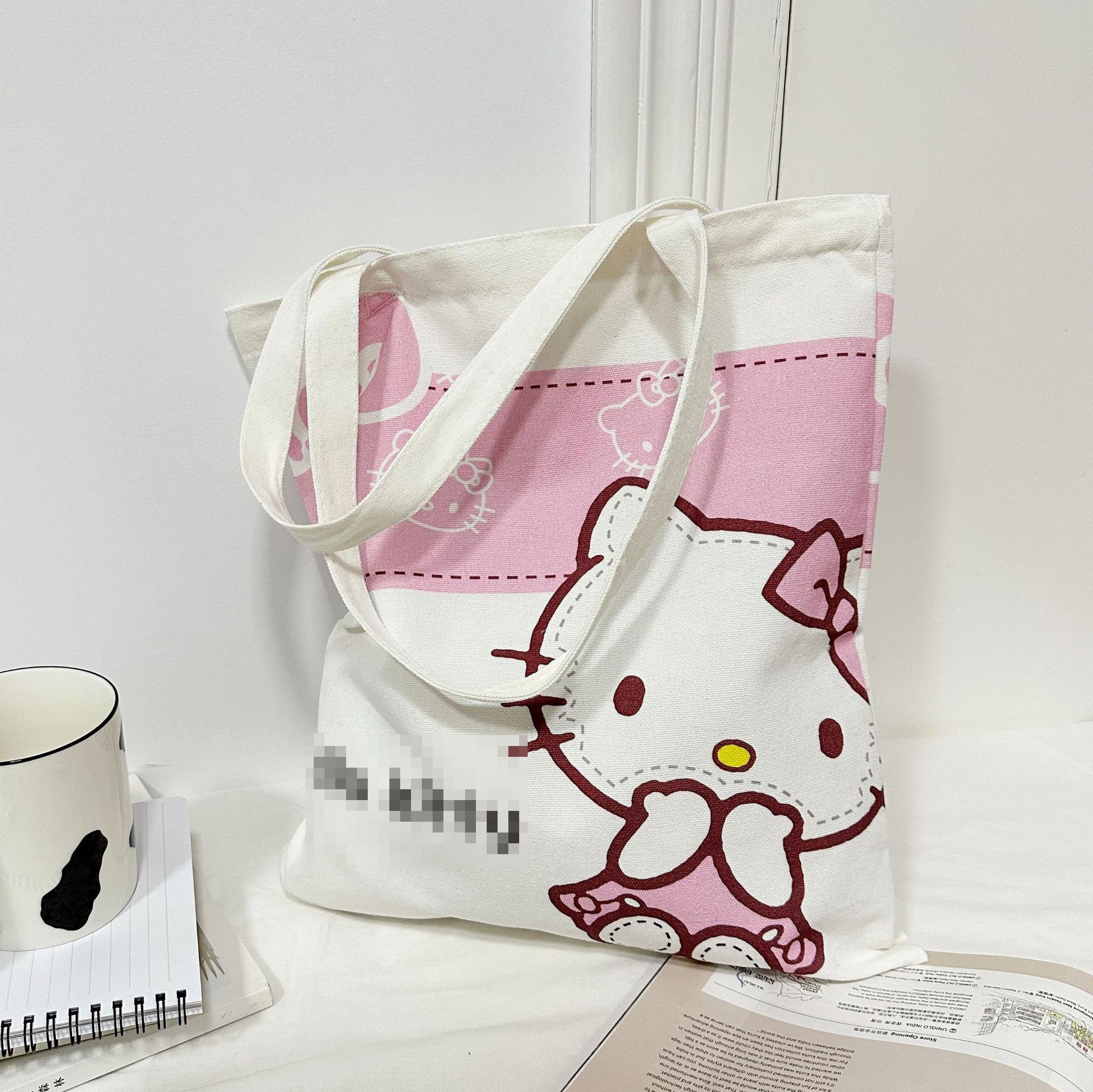 New KT Kuromi Canvas Bag Cinnamoroll Pochacco Anime Cartoon Cute Student Handbag Book Shopping Storage Bags for Girls Gifts