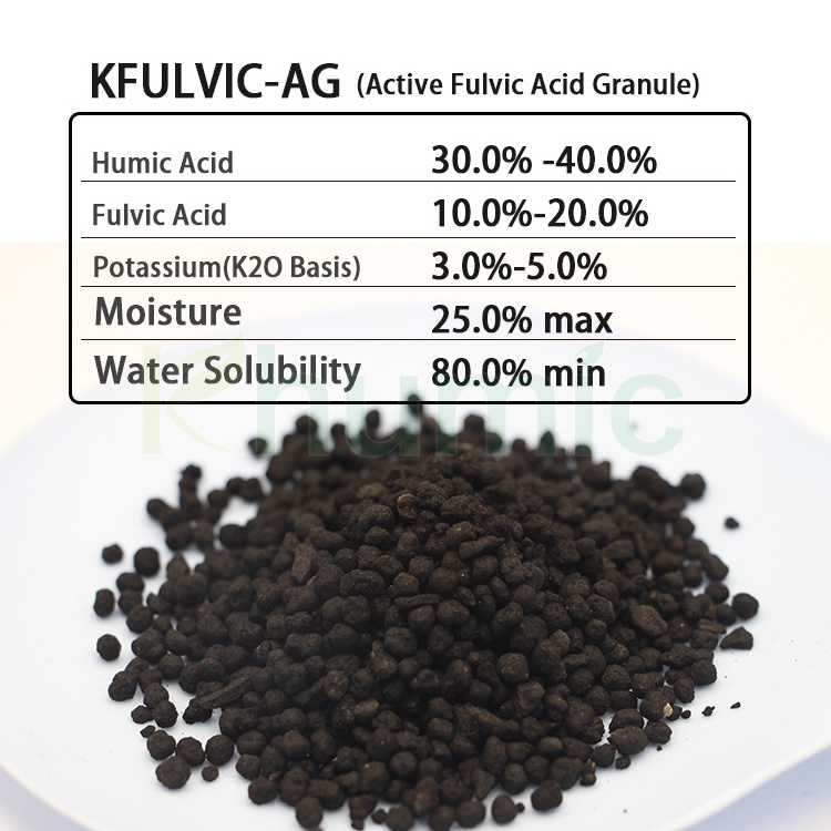 Fast Delivery KHUMIC KFULVIC-AG nutrients enhancer slow release humic fulvic acid granule for NPK UREA blending fertilizers