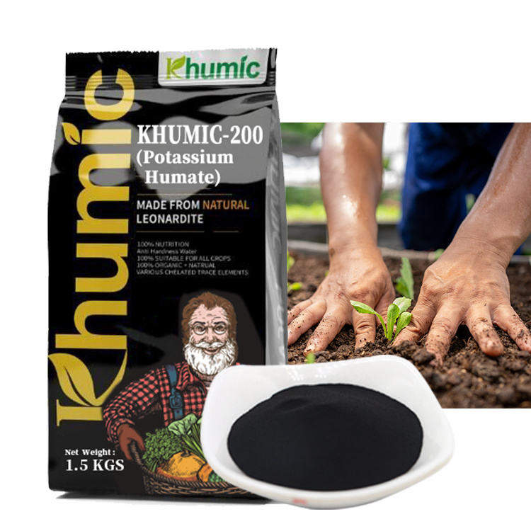 price humic acid with fulvic 15%-20%  powder/flake water soluble agricultural fertilizer super potassium humate