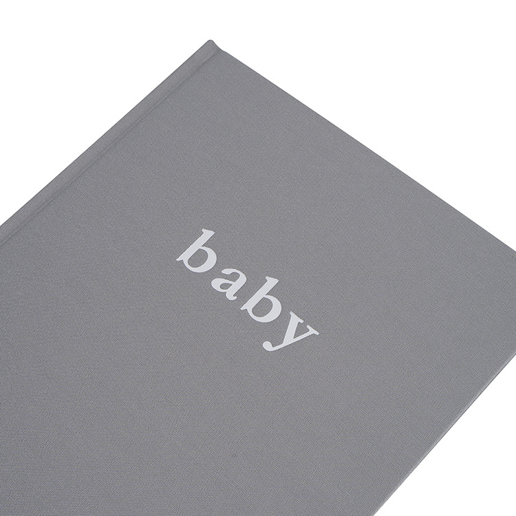 Wholesale Journal Custom Linen Fabric Cloth Hardcover Big Baby Milestone Keepsake Journal