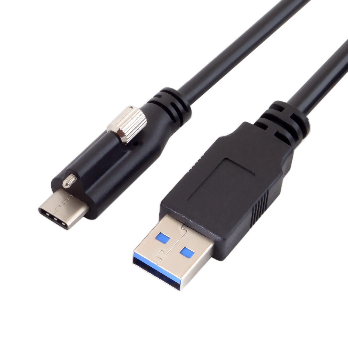 Custom USB 3.0 Type A Male To USB Type C Screw Locking Data Cable