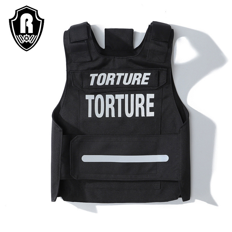 Torture Fashion Waterproof Outdoor Rap Hip-Hop Tactical Vest Cycling Men Vests Carrying Steel Plate