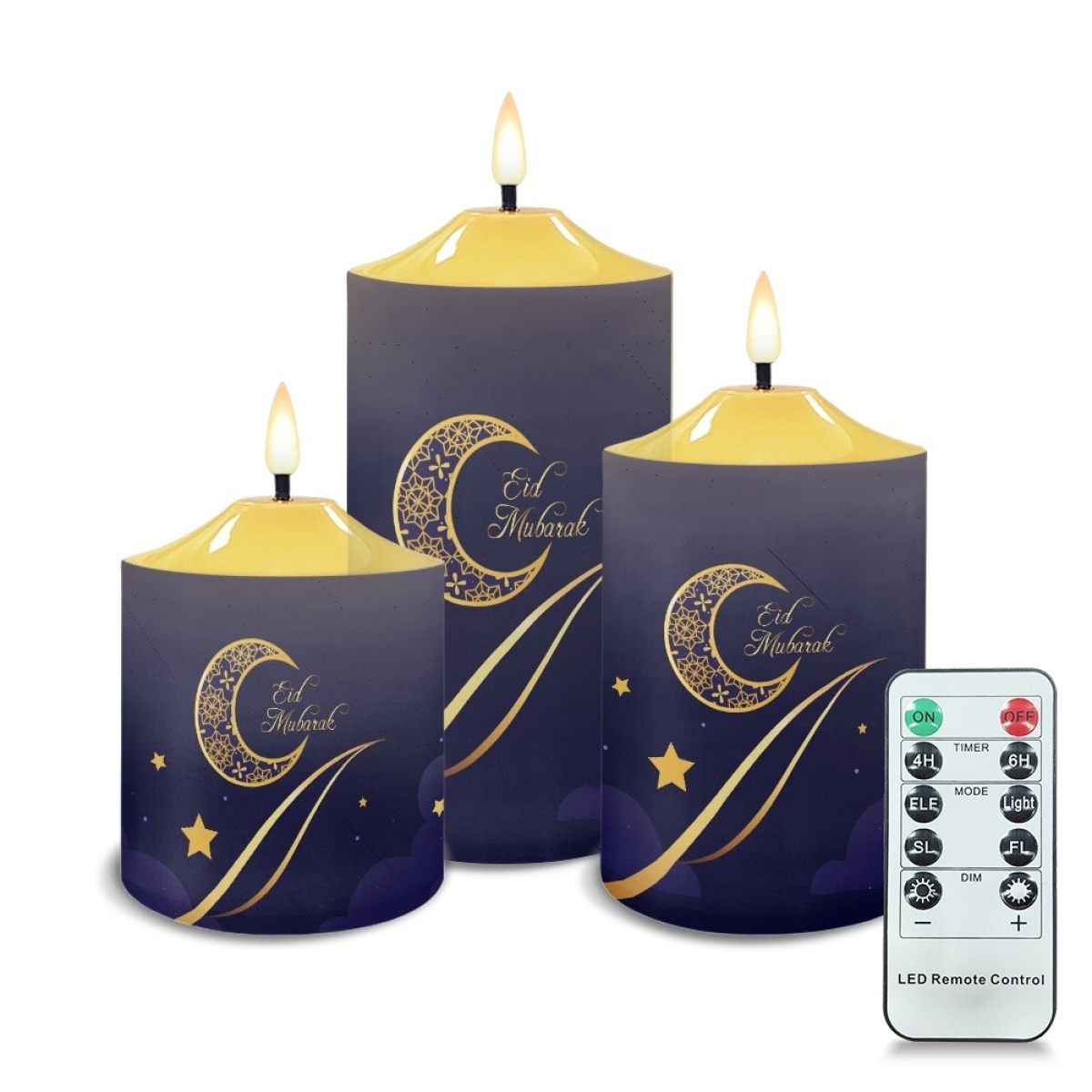 Ramadan Products LED Pillar Votive Candles 3 Pack Flameless Flickering LED Candles with Remote & Timer ramadan decorations