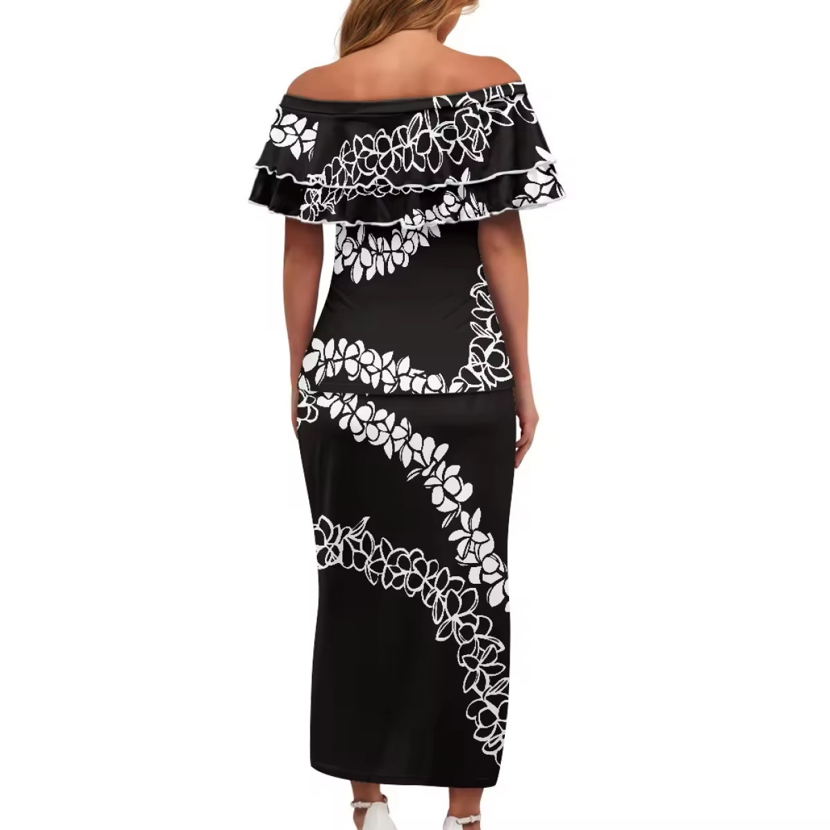 On Demand Printed Women's Puletasi Samoa One Shoulder Ladies Two Piece Customized Polynesian Tribal Holiday Clothing Wholesale