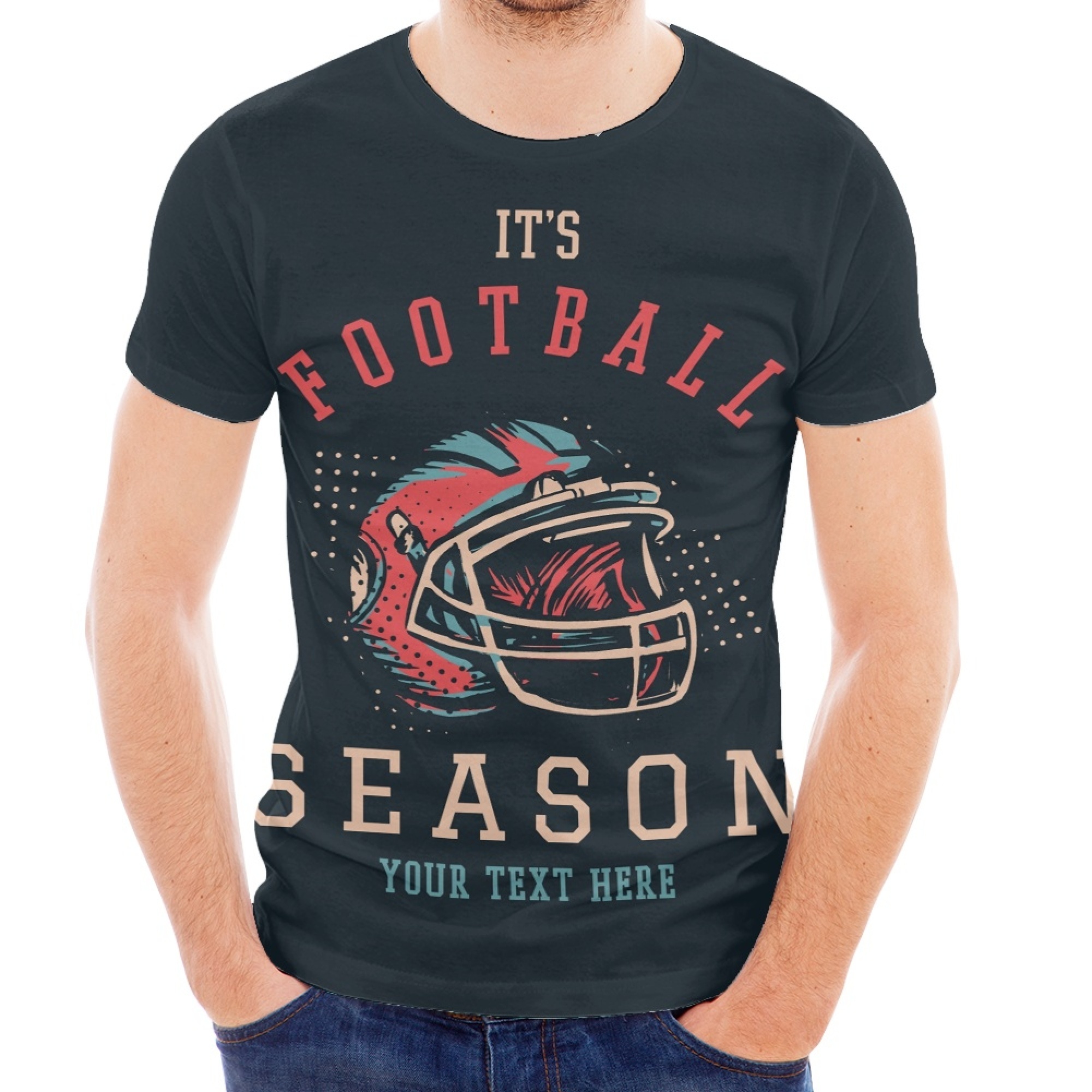 American Football Fans T Shirts Sublimated Printed Custom Your Team Name nfl Men/Youth Plain T-shirt Bulk