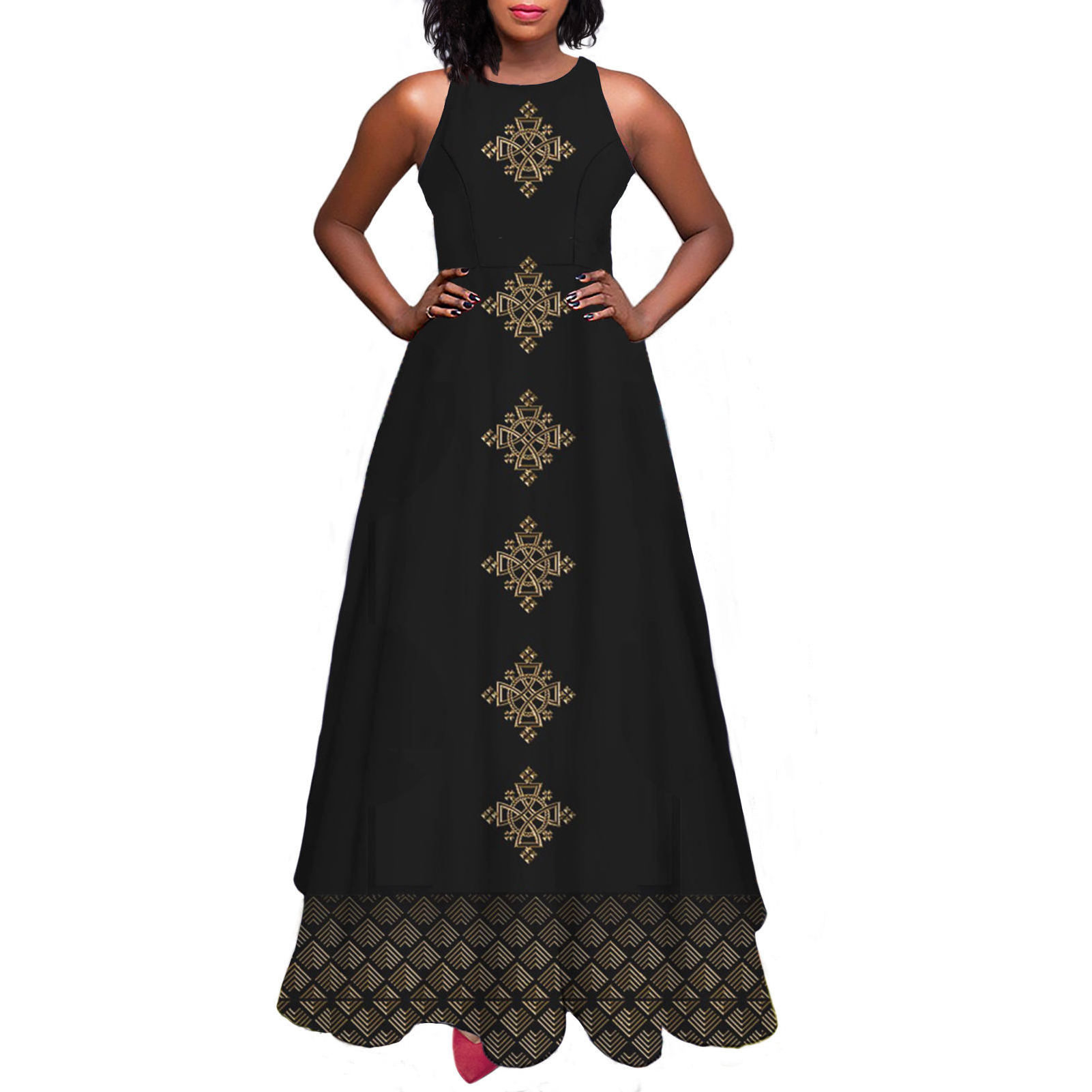 Dropshipping Ethiopia Designer Vintage Women's Clothing Dress Unique Custom Elegant Long Dress Summer Casual Ethiopian Dress