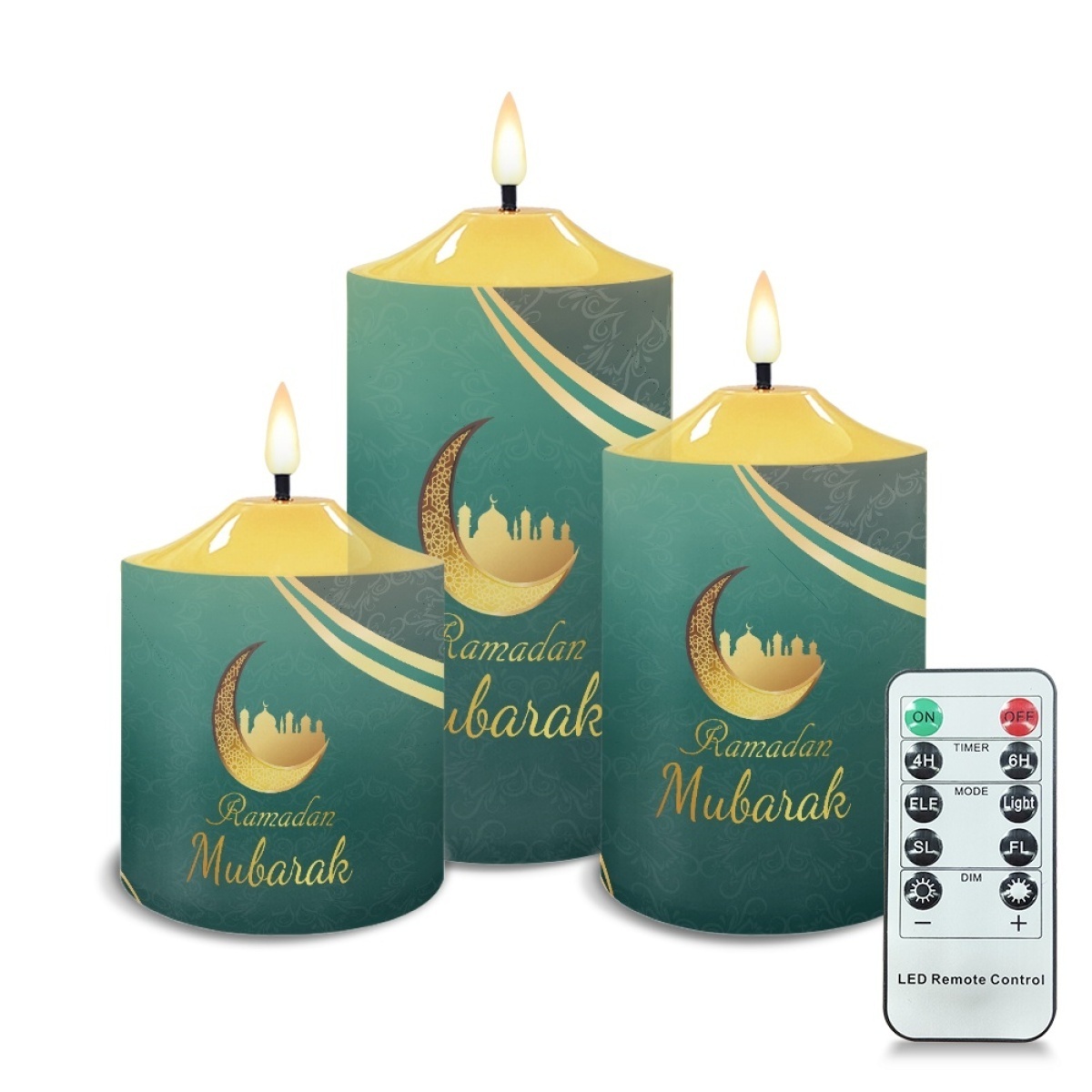 Ramadan Products LED Pillar Votive Candles 3 Pack Flameless Flickering LED Candles with Remote & Timer ramadan decorations