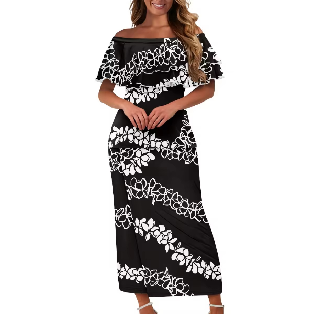 On Demand Printed Women's Puletasi Samoa One Shoulder Ladies Two Piece Customized Polynesian Tribal Holiday Clothing Wholesale