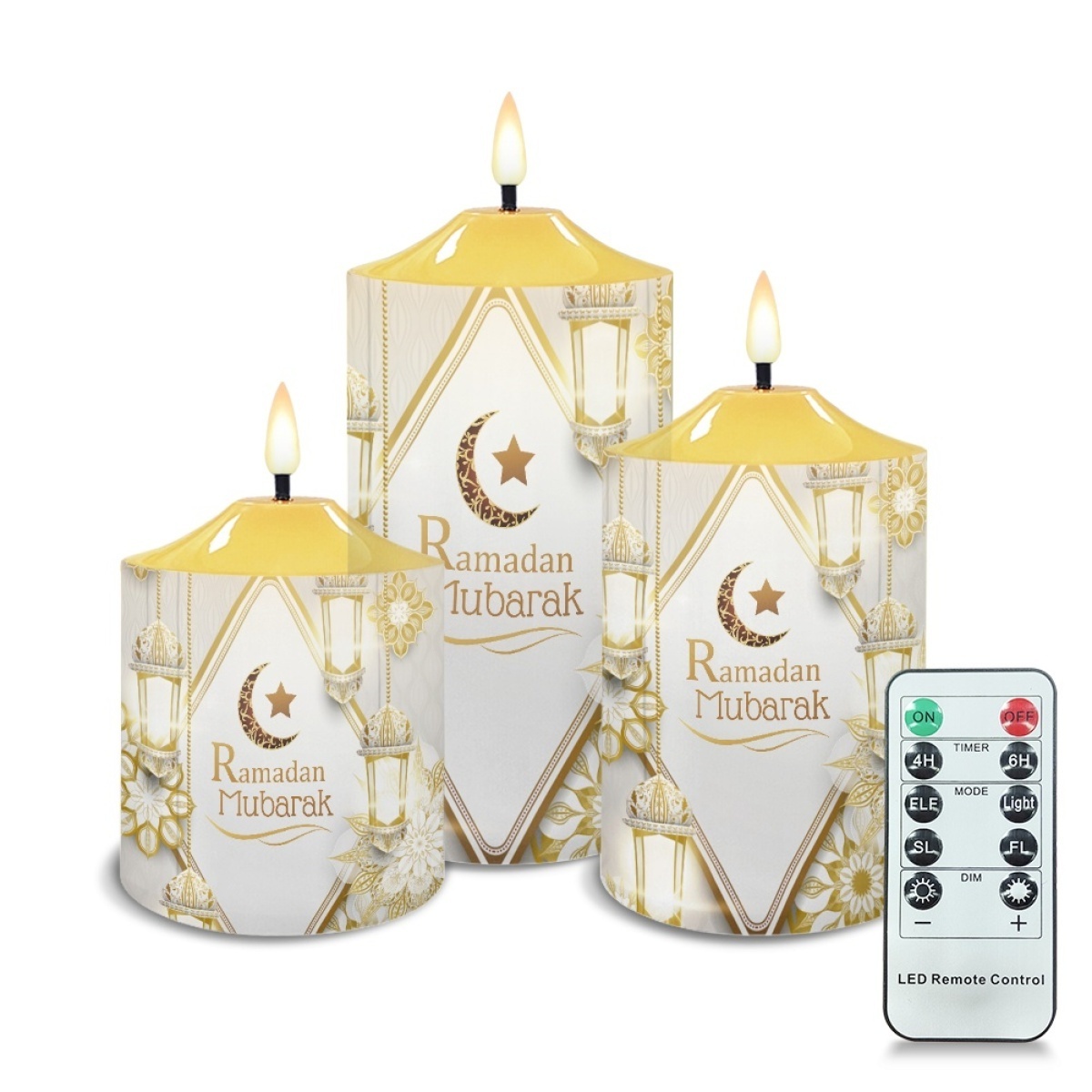 Ramadan Products LED Pillar Votive Candles 3 Pack Flameless Flickering LED Candles with Remote & Timer ramadan decorations