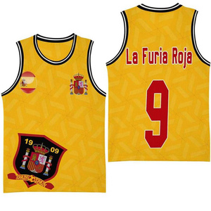 Basketball Jersey Custom Spain Country Logo Number Print Blank Basketball Jerseys Wholesale High Quality Plain Basketball Jersey