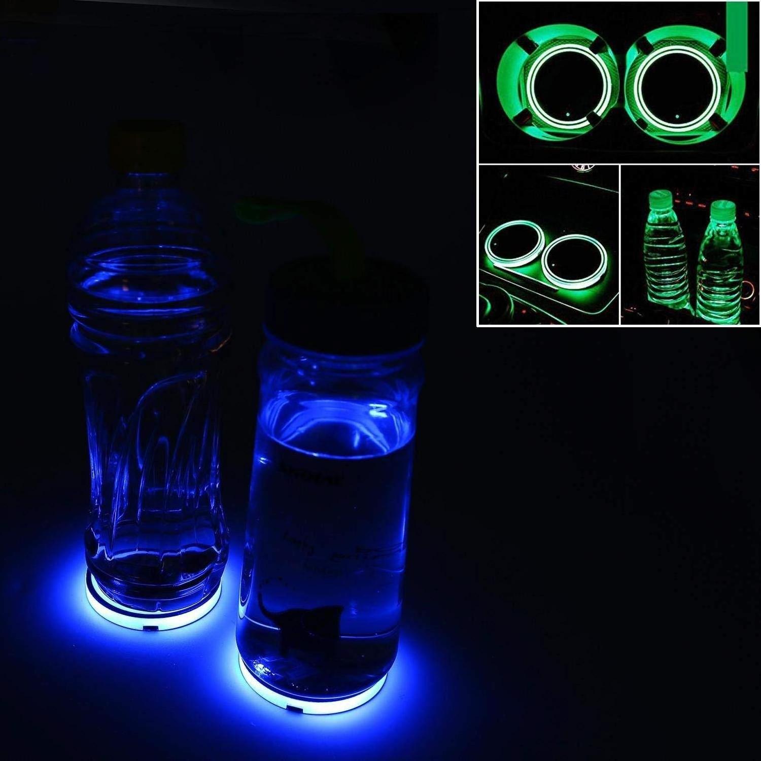 Car LED water cup mat for Toyota anti - skid pad USB charging light door slot pad car interior atmosphere lights