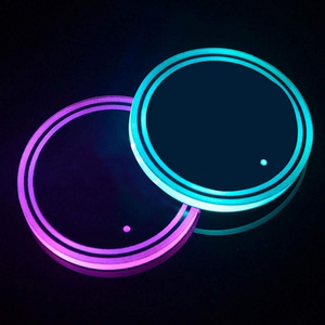 Universal LED car cup light pad RGB beverage coaster accessories interior decoration atmosphere compatible with BMW Jeep