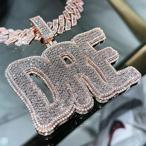 Custom Iced Out Chain Pendant Men Jewelry Passes Diamond Tester 18K Gold Plating Letter Name Hip Hop Custom Moissanite Pendant