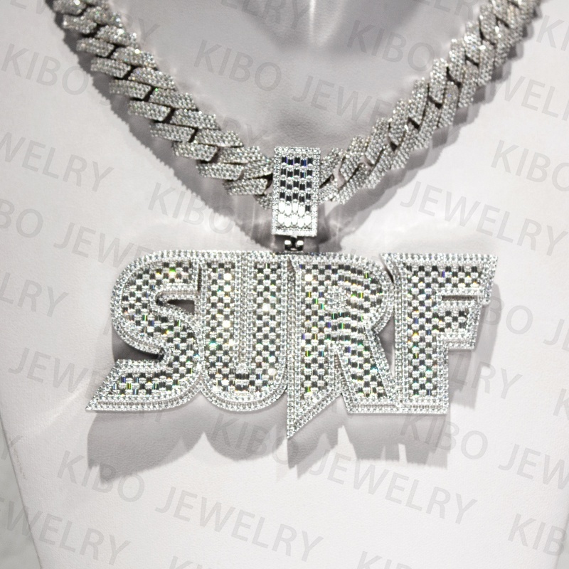 Iced Out luxury jewelry 925 silver custom pendant pass diamond test bling moissanite necklace hip hop pendants