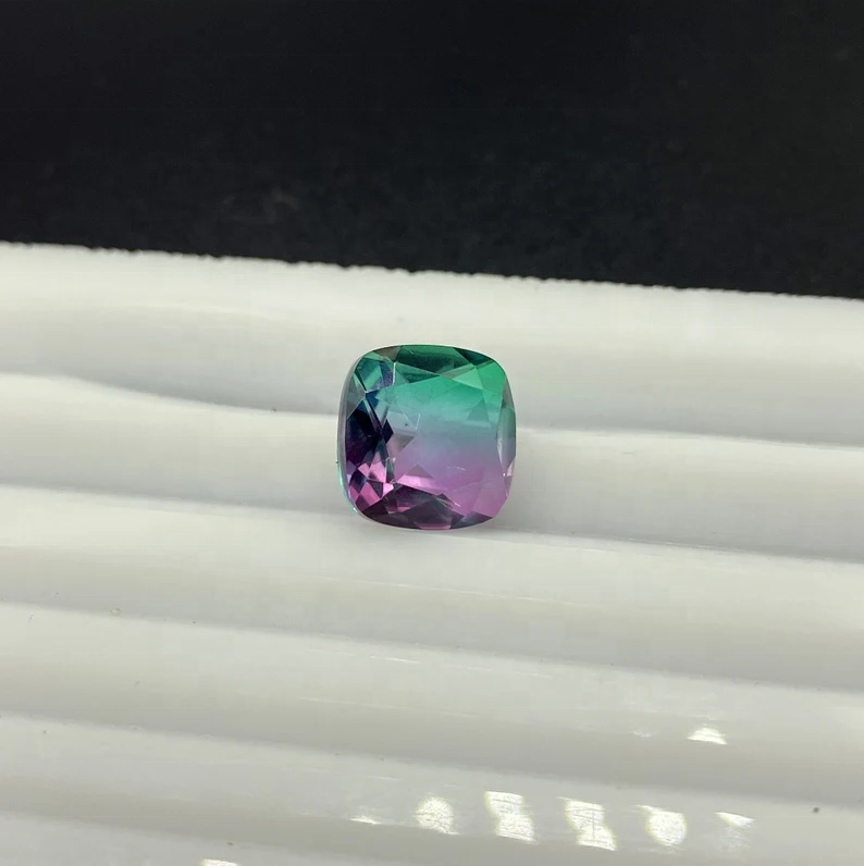 KIBO Factory Wholesale Natural Two Color Watermelon, tourmaline, gemstone, princess cut 7-11mm high-quality loose stones