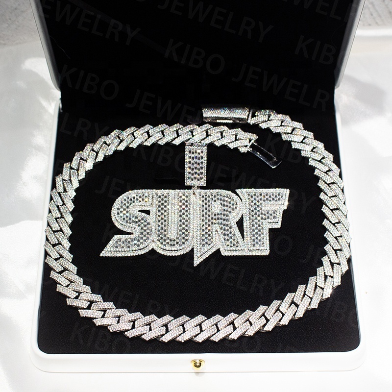 Iced Out luxury jewelry 925 silver custom pendant pass diamond test bling moissanite necklace hip hop pendants