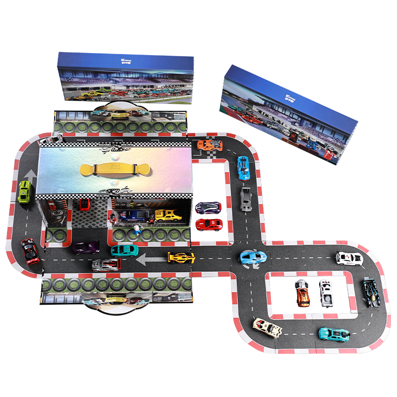 Kicasi Chaser Return Alloy Car Racing Gift Box Inertia Model Set Boys and Children's Birthday Gift Toys