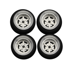 BNDS 1:64 HOT Metal Wheels Rubber Tires by Rim Custom Modified Parts JDM VIP Style Model Car Vehicle 4pcs Set BC64062