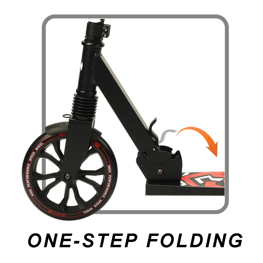 Wholesale Two Wheel Scooter Kick Scooter with Suspension, One Step Folding System, 205mm Wheel