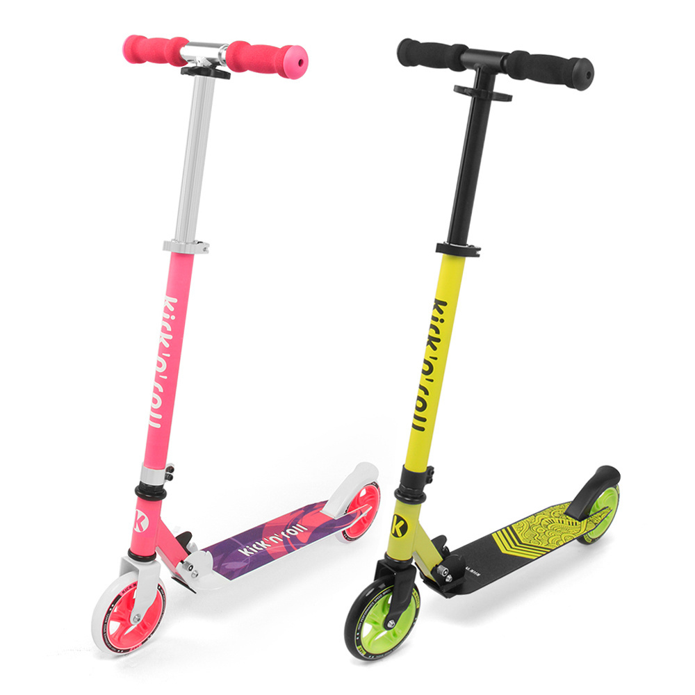 KICKNROLL Foot Scooter Foldable Kick Scooter for Kids with Foldable Handle Grip Ages 5+