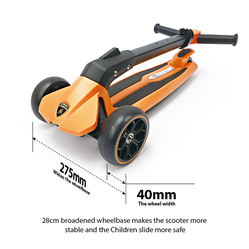 Licensed Lamborghini Kids Scooter 3-10 Years Old Children Scooter with 4 Height Adjustable Extra Wide Deck