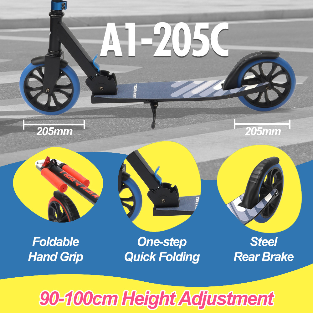 High Quality Big Wheel Kick Scooter Foot Scooter with Wide Deck for Age 6+ Teens Kids Adults