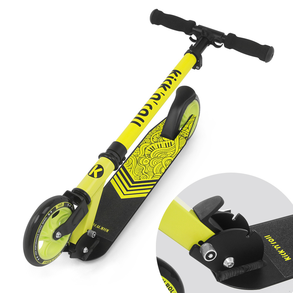 KICKNROLL Foot Scooter Foldable Kick Scooter for Kids with Foldable Handle Grip Ages 5+