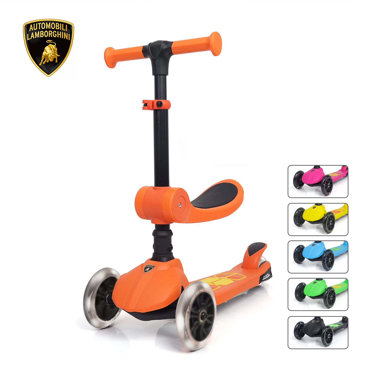 Licensed Lamborghini Kids Scooter 3 Wheels Children Scooter with Seat