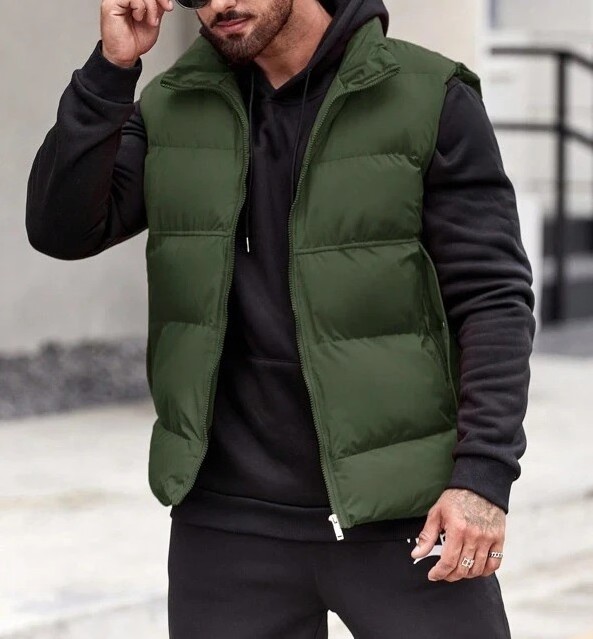 men polyester tank top customized singlets high quality wholesales puffer vest