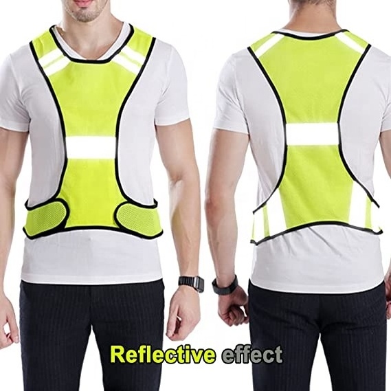 Custom Reflective Running Gear With Pocket For Men Kids Safety Reflective Vests High Visibility Night Running Safety Vest