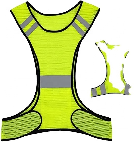 Custom Reflective Running Gear With Pocket For Men Kids Safety Reflective Vests High Visibility Night Running Safety Vest