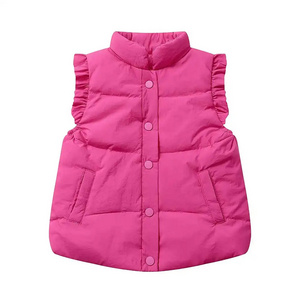 Wholesale Custom OEM sleeveless Zipper Winter vest For Women Quilted 100% polyester filled Puffer Vest Jacket