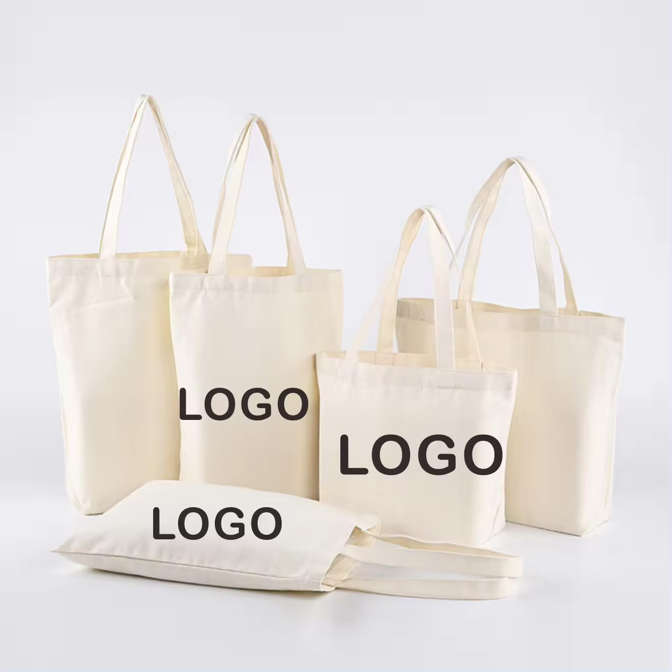 Custom Logo Size Printed Eco Friendly Reusable cotton Canvas Tote Bag Grocery Cotton Shopping Bags