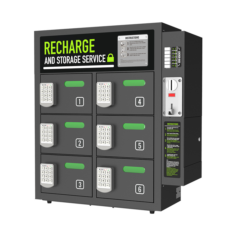 ACRCAS Used Coin Operated 6 Bay Cell Phone Charging Lockers for Hotel Lobbies