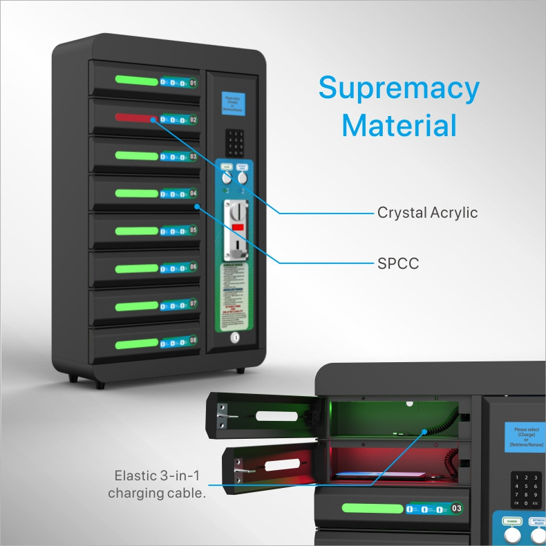 phone Charging coin operated mobile charging locker cell phone 3 in 1 charging station Multi-grid charging fast charging phone