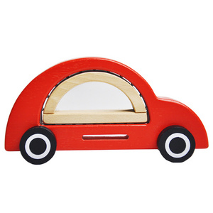 Wooden Vehicles Montessori Rainbow Wooden Toy Cars Small Toy Solid Wood Cars Set For Kids Boys