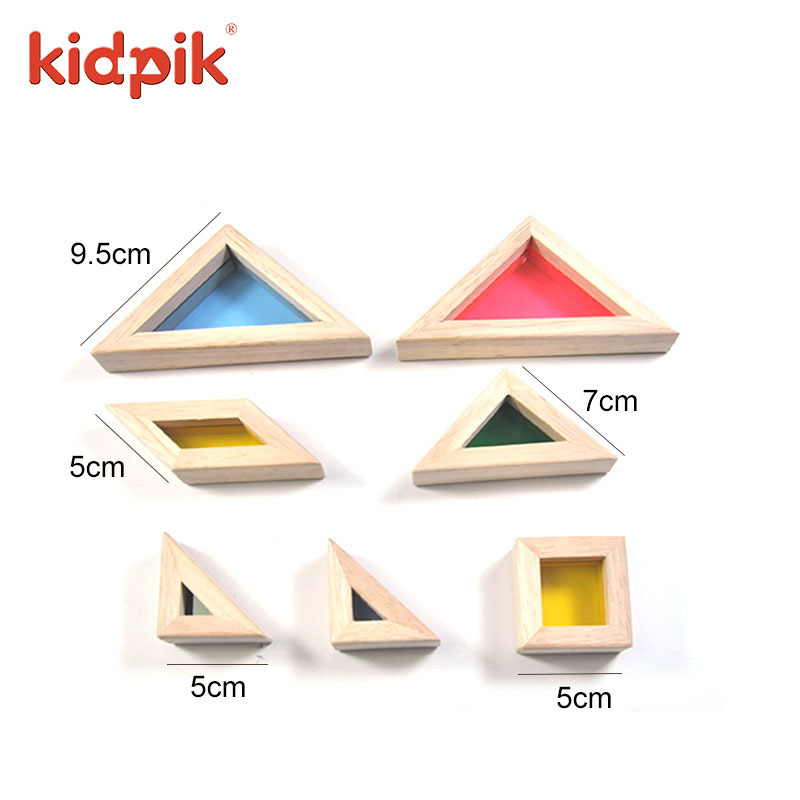 Kidpik Chinese Tangram Toys Mini Building Blocks Sets Children Early Education Cognitive Toys Rainbow Wooden Tangram Puzzle