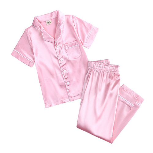 kids tales silk pajama sets satin summer children pajamas short set wholesale