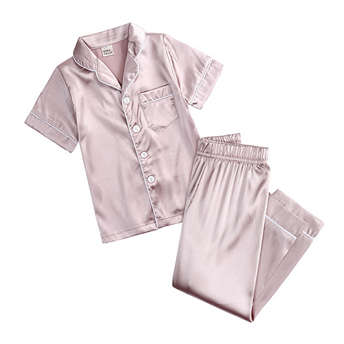 kids tales silk pajama sets satin summer children pajamas short set wholesale