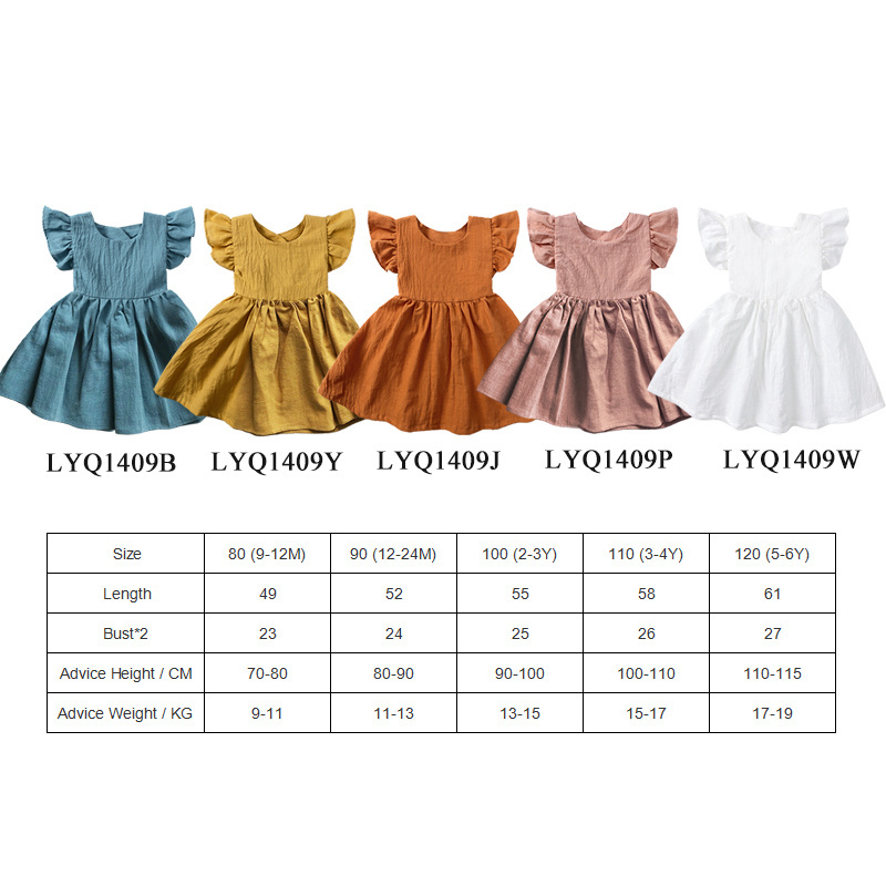 children flower baby girls' dresses princess summer kids party clothes cotton toddlers dress