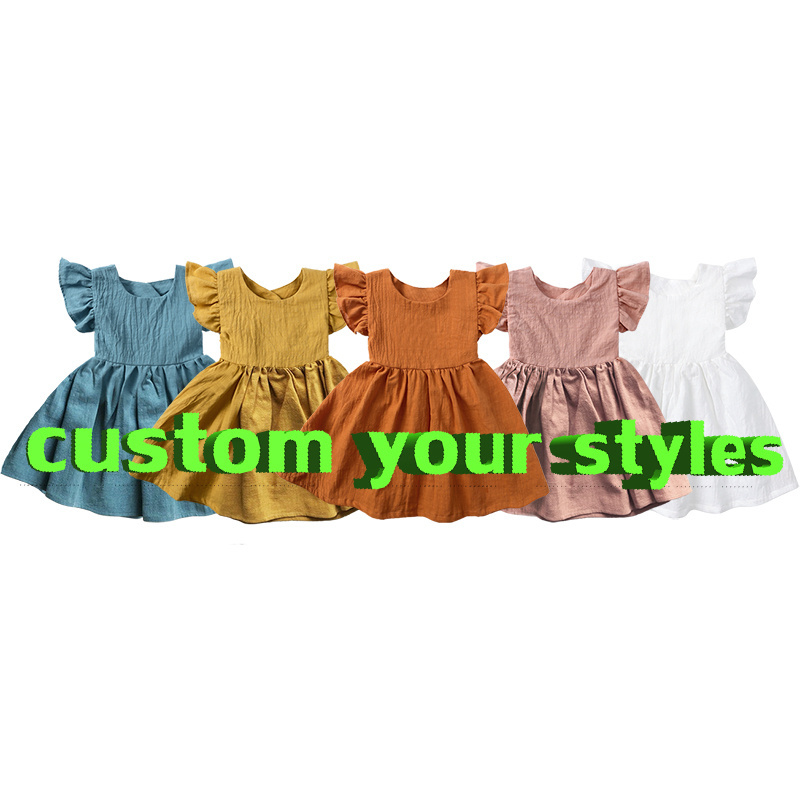 children flower baby girls' dresses princess summer kids party clothes cotton toddlers dress