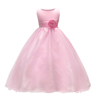 2-14 years kids party dress girls clothing children girl birthday dress summer clothes solid girl party dresses princess