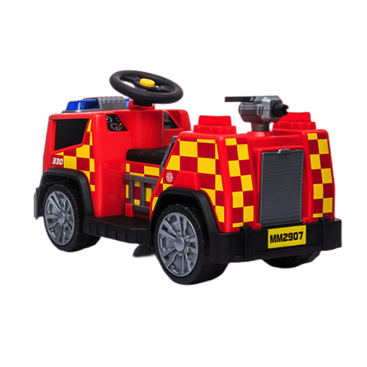 2022 New Fire Truck With Alarm Light Alarm Song Kids Police Ride On Cars Electric Toy Battery Powered Cars Red