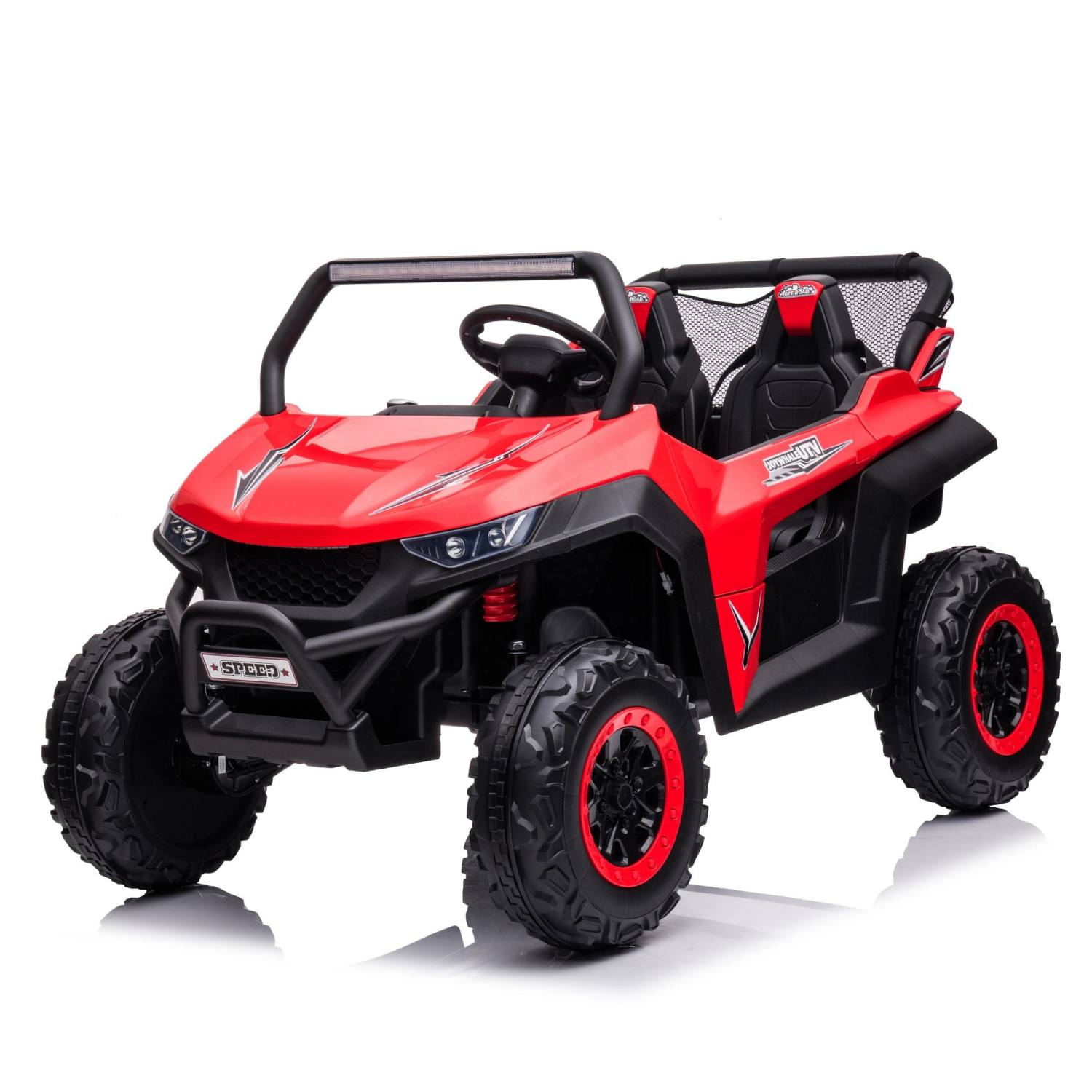 24V Power Battery 4WD 2 Seat Child Electric UTV Kids Big Wheels Toy Pink Color Remote Control Ride On Car