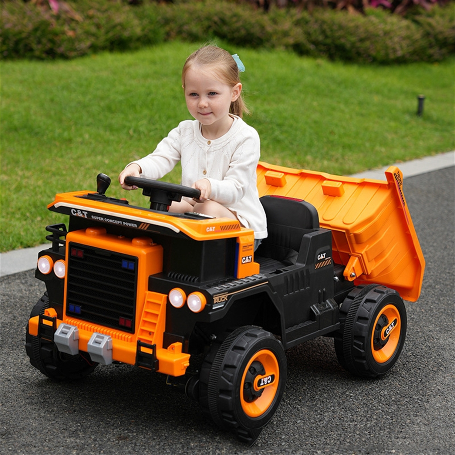 Low price 4WD Engineering Power Battery 12V Electric Dump Truck Car For Kids Remote Control Toy Ride On Car