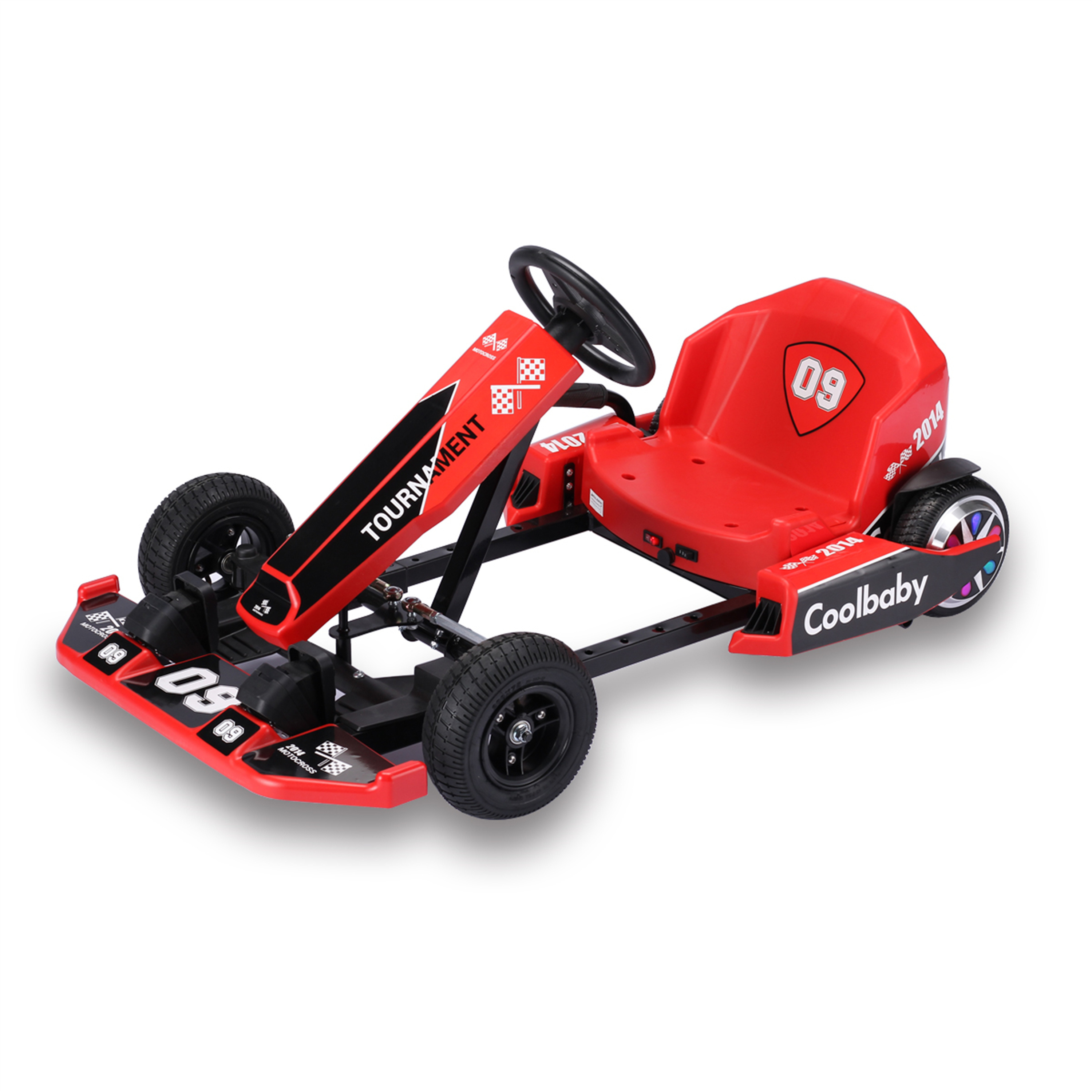 2022 New Design Child Electric Go-Kart With Led Light Motor Wheel Red White Electric Ride On Car For Kids Toy Kids Car