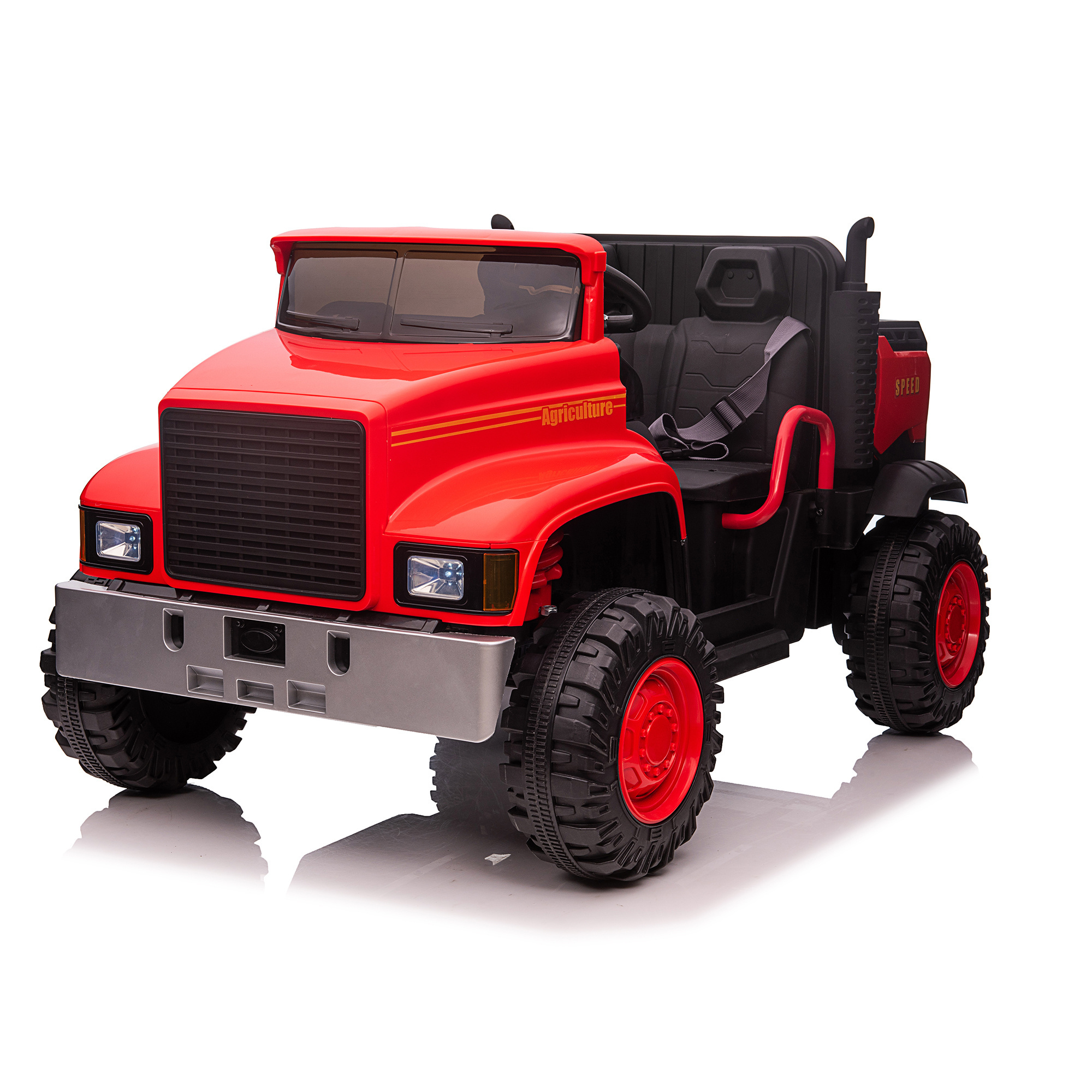 Good Quality Two Seat Child Electric Ride On Car Tractor With Rear Bucket For Kids Toys Remote Control