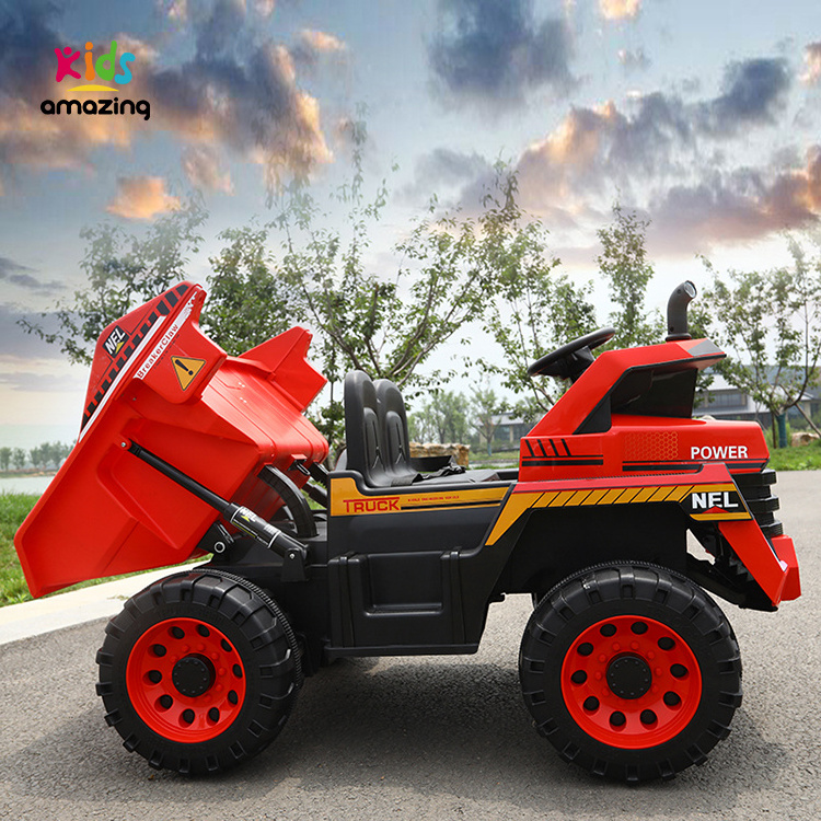 Kids 12v electric ride on car toy fire truck Electric Engineering Dump Truck