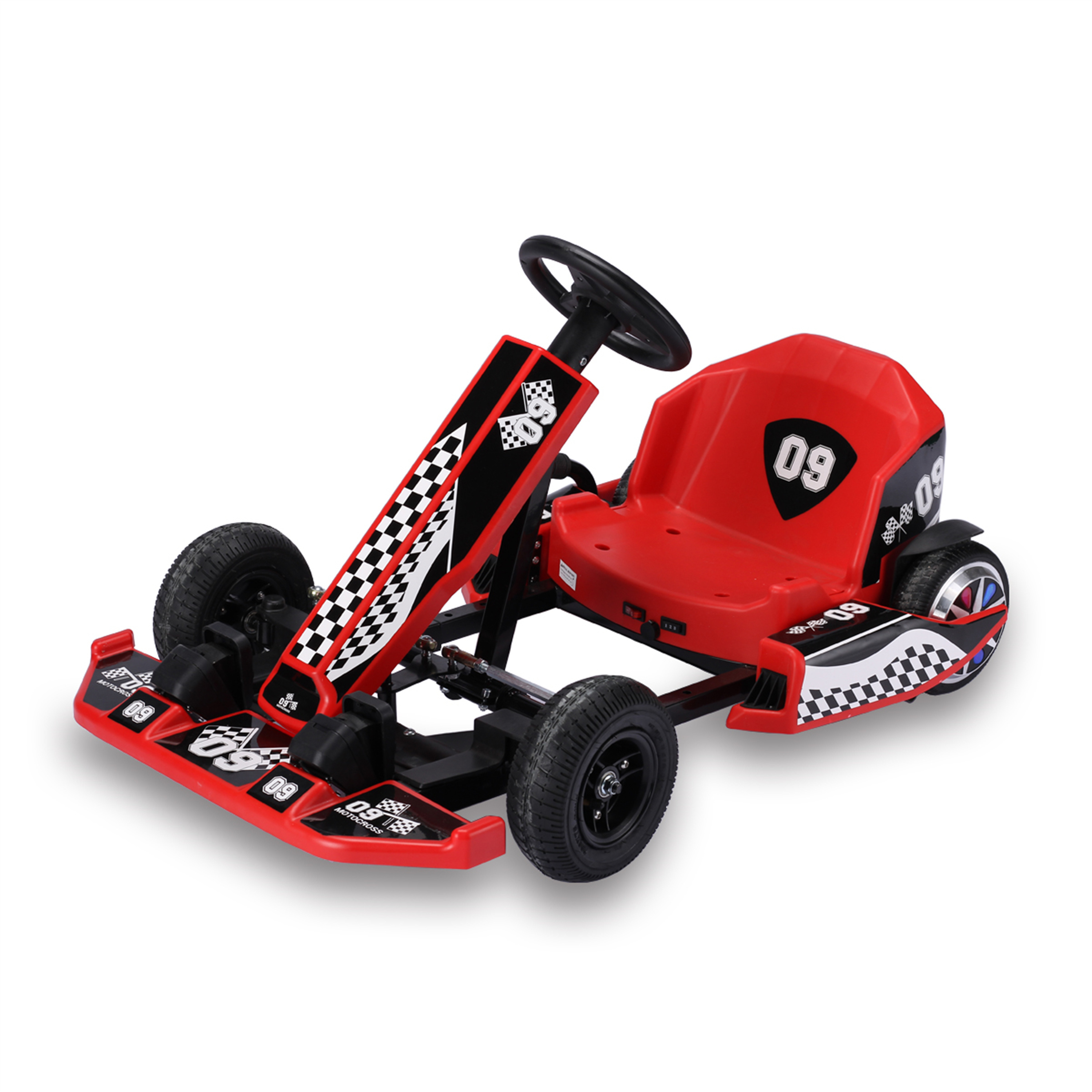 2022 New Design Child Electric Go-Kart With Led Light Motor Wheel Red White Electric Ride On Car For Kids Toy Kids Car