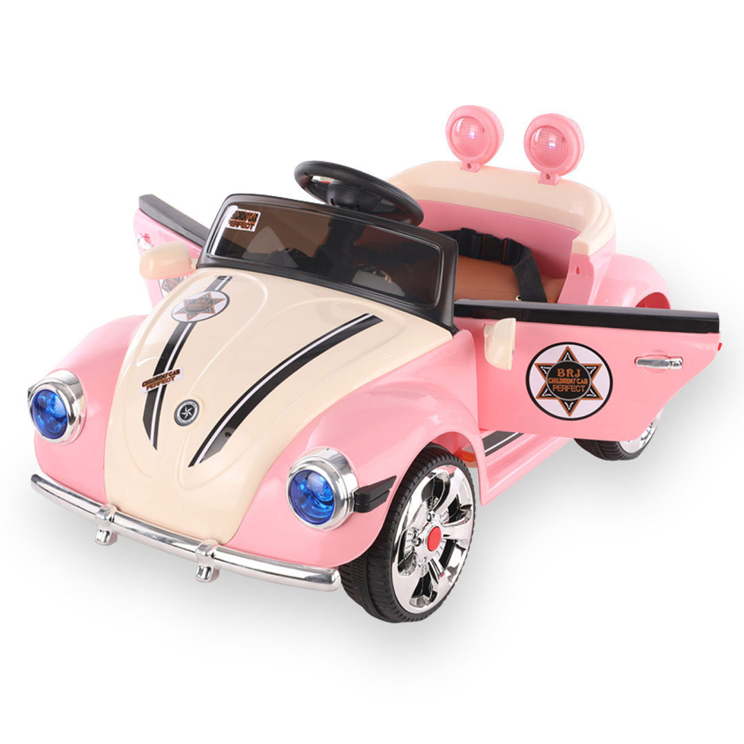 Toy Princess Pink Children's Electric ride on Car for kids Beetle Four Wheel Rechargeable Remote Control Car Child's